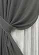 Комплект штор VR-Textil Льон Мішковина 100х270 2шт і Тюль 300х270 1282ш-115т Сірий з білим 71-027/1 - зображення 4