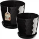 Горщик для квітів Kadax Amily з підставкою 25 см + 30 см Чорний 2 шт. (K8171) - зображення 1