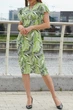 Жіноча лляна сукня з V-подібним вирізом LadyLike 50 Зелений (ll2214157847441) - изображение 2