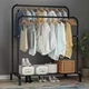 Подвійна стійка-вішак для одягу та взуття Loft Rack підлогова стальна з полицею Black - зображення 1