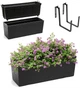 Горщик Балконна скринька Kadax Begonia Dluto з ручками 19x56 см Чорний (5903699428818) - зображення 2
