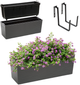 Горщик Балконна скринька Kadax Begonia Dluto з ручками 19x56 см Графіт (5903699428832) - зображення 1