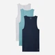 Набор маек нательных мужских хлопковых Calvin Klein NB4036-055 XL 3 шт Синий/Белый/Бирюзовый (014056452997) - изображение 1