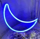 Портативный неоновый светильник-ночник "Луна" синий на батарейках/USB 30*18.5 см - изображение 2