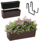 Горщик Балконна скринька Kadax Begonia Rattan з ручками 19x56 см Мокка (5903699428955) - зображення 1