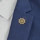 Значок из стали BROCHE брошь бижутерия Штурвал золотистый BRGV115228 - изображение 2