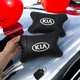 Автодушки 2 шт на подголовник Kia/Киа, натуральная кожа, черные, Подголовник для авто с комфортом - изображение 2