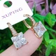 Серьги Xuping Jewelry длина 1.9см ширина 9мм медицинское золото позолота 18К цирконий с1396 - изображение 4