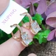 Серьги Xuping Jewelry длина 1.9см ширина 9мм медицинское золото позолота 18К цирконий с1396 - изображение 5