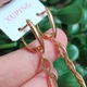 Сережки Xuping Jewelry довжина 4.9см ширина 7мм медичне золото позолота 18К цирконій з1334 - зображення 5