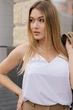 Жіноча шовкова майка на бретелях LadyLike 46 Білий (ll2213930000400) - изображение 2