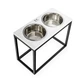 Миски на подставке Harley and Cho Dinner White wood + Black XL20 52x26x20cm высота/ Миски 1,8л / Диаметр 20 см Белый + черный (HC-003300069) - изображение 6
