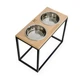 Миски на підставці Harley and Cho Dinner Natural wood + Black XXL40 64x32x40cm висота/ Миски 2,6л / Діаметр 24 см Натуральний + чорний (HC-003300087) - зображення 6