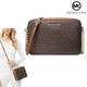 Женская сумка Michal Kors Jet Set Large Printed Logo Crossbody Bag (коричневая) - изображение 2