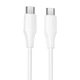Дата кабель Hoco X124 Bien silicone Type-C to Type-C 60W (1m) White - зображення 1