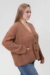 Жіночий в’язаний кардиган Верес з кишенями SEWEL 50-52 XL Світло-коричневий (sw-2000000302706) - изображение 5
