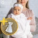 Костюм для крещения девочки «Мамине Сонечко», размер 86 «Перлинка» белый лён + мешочек для локона в подарок (арт. 15262-6) - изображение 1