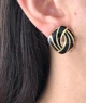 Сережки універсальні Ромби jewelry Золотисті - чорні - зображення 6