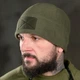 Флисовая шапка Dues с липучкой под шеврон олива размер One Size - изображение 1