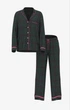 Піжама фланелева Victoria's Secret Victoria's Secret Flannel Long Pajama Set темно-зелена клітинка з рожевим L short - изображение 3