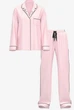Піжама фланелева Victoria's Secret Victoria's Secret Flannel Long Pajama Set рожева з білим смужка з золотою ниткою XL - изображение 4