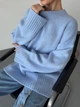 Женский базовый свитер голубого цвета 36395 One Size - изображение 3