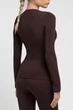 Женская бесшовная футболка из микрофибры с длинным рукавом Giulia LONGSLEEVE 01 S/M Brown-hot chocolate, базовый лонгслив - изображение 4