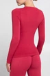 Женская бесшовная футболка из микрофибры с длинным рукавом Giulia LONGSLEEVE 01 S/M Bordo-winterberry, базовый лонгслив - изображение 4