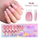 Гелевые типсы для наращивания Soft Gel с французским маникюром балерина М глянцевые 150 шт розовые с белым френчем (002) - изображение 1