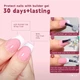 Гелевые типсы для наращивания Soft Gel с французским маникюром балерина М глянцевые 150 шт розовые с белым френчем (002) - изображение 3