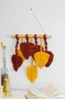 Натуральне настінне панно макраме Meloman Red+Yellow Leafs , 30 * 45 см в етно стилі, бохо - зображення 6