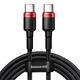 Кабель Baseus Cafule USB-C to USB-C PD 2.0 100W 5A Flash Charging 2m Black/Red (CATKLF-AL91) - изображение 1