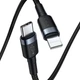 Кабель Baseus Cafule USB-C to Lightning 18W PD 18W 1m Black/Gray (CATLKLF-G1) - зображення 2