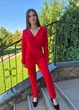 Комбинезон женский брючный на запах однотонный H+H MODA Красный 13533 M (укр 44) - изображение 8