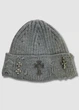 Зимняя шапка докер с металлической фурнитурой Chrome Hearts 55-58 см Серый - изображение 1