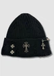 Зимняя шапка докер с металлической фурнитурой Chrome Hearts 55-58 см Черный - изображение 1