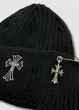 Зимняя шапка докер с металлической фурнитурой Chrome Hearts 55-58 см Черный - изображение 4