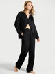 Піжама Сатинова (сорочка + штани) Victoria's Secret Signature Satin Shine Long Pajama Set XXL Regular Чорний (27178713D) - зображення 1