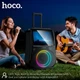 Портативна Bluetooth колонка Hoco DS71 акустика-караоке з 2 бездротовими мікрофонами, дисплеєм 800p та RGB підсвіткою |Bluetooth 5.0, USB/AUX/TF, 60W, 7200 mAh, 3h, EQ| Чорний - зображення 6