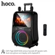 Портативна Bluetooth колонка Hoco DS71 акустика-караоке з 2 бездротовими мікрофонами, дисплеєм 800p та RGB підсвіткою |Bluetooth 5.0, USB/AUX/TF, 60W, 7200 mAh, 3h, EQ| Чорний - зображення 2