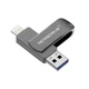 Флешка металлическая 2в1 64GB USB - Lightning для Apple iPhone, iPad, iPod, компьютера с поддержкой OTG Microdrive Черный - изображение 1