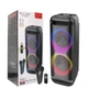 Беспроводная караоке колонка с двумя микрофонами, пультом и RGB-подсветкой Sing-e ZQS8288 Черный - изображение 2