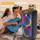 Беспроводная караоке колонка с микрофоном, пультом и RGB-подсветкой Sing-e ZQS6238 Черный - изображение 5