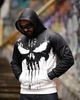 Худі Punisher на флісі чорно-біле розмір S - зображення 5