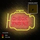 Декоративный неоновый светильник-ночник "Check Engine" желтый + красный USB 40x30 см - изображение 3