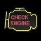 Декоративный неоновый светильник-ночник "Check Engine" желтый + красный USB 40x30 см - изображение 6