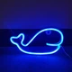 Портативный неоновый светильник-ночник Кит синий на батарейках/USB 15*29 см - изображение 8