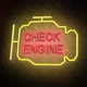 Декоративный неоновый светильник-ночник "Check Engine" желтый + красный USB 40x30 см - изображение 7