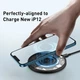 Зарядний пристрій Qi BASEUS Simple Magnetic Wireless Charger (suit for IP12) 15W (WXJK-E02) transparent-black - зображення 6