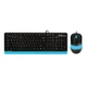 Комплект (клавиатура и мышь) A4Tech Fstyler F1010, USB, 1.5m, Black/Blue - изображение 1
